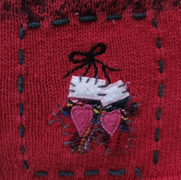 Vintage Ugly Christmas Plaid Sweater Vest Full Zip Sz L - Picture 4 of 7